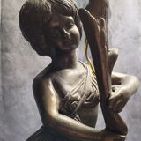 Lampe en Bronze électrifié figurant un rnfant XIXe