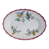 Plate oval iron earth birds choisy le roi