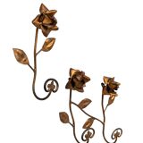 set Gilded Metal wall coat racks 1950s France