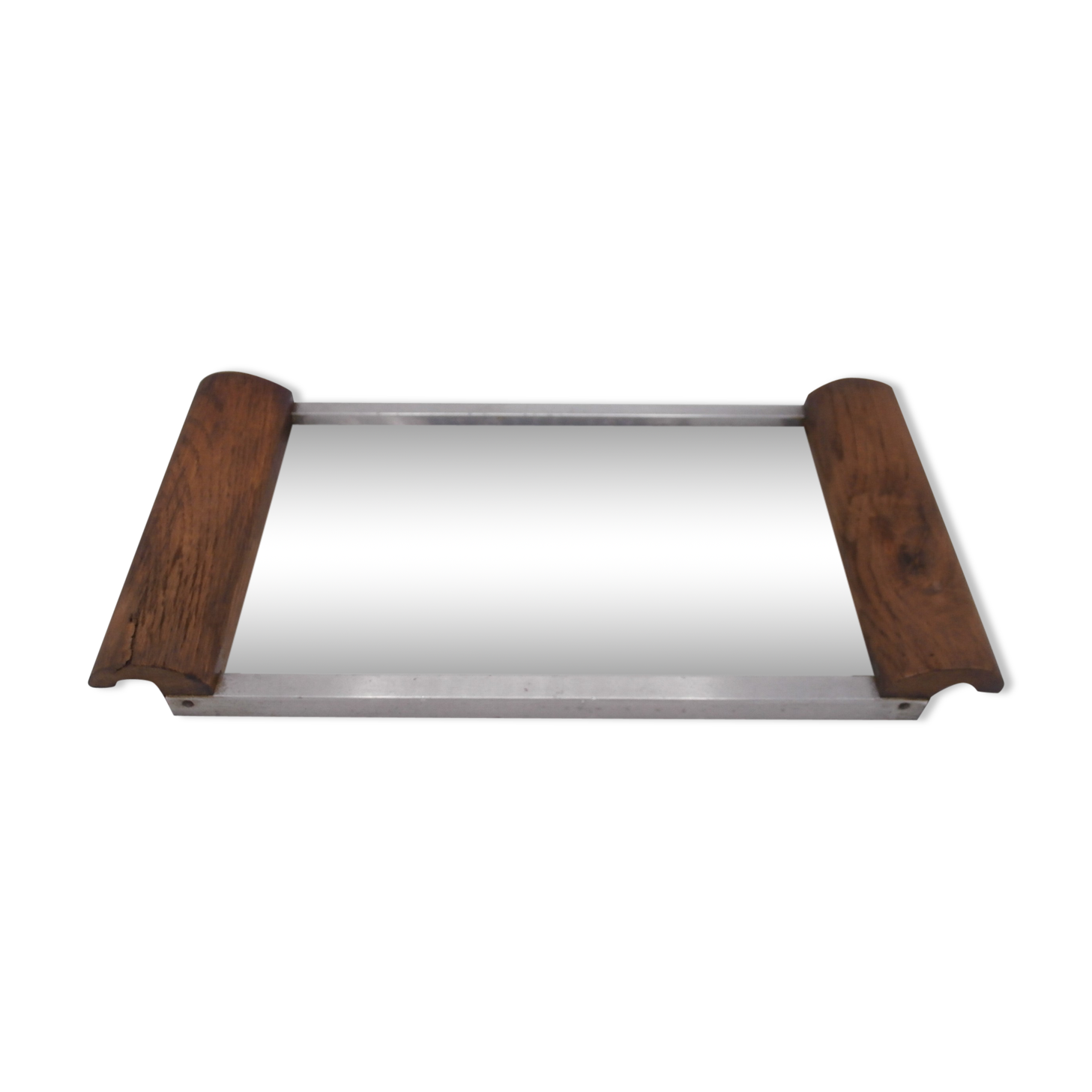 Tray handles wooden mirror