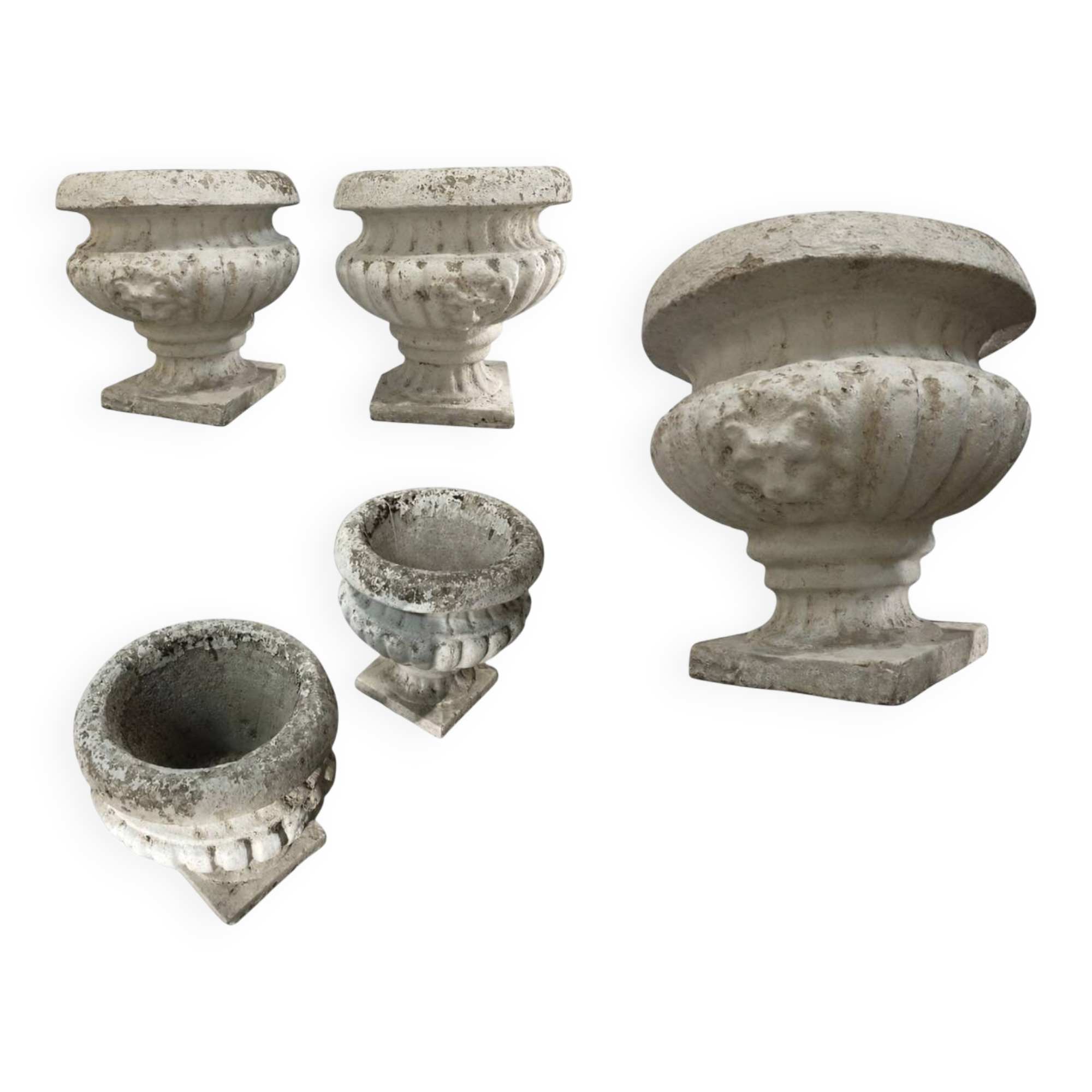 Pair of cement vases from the 1920s