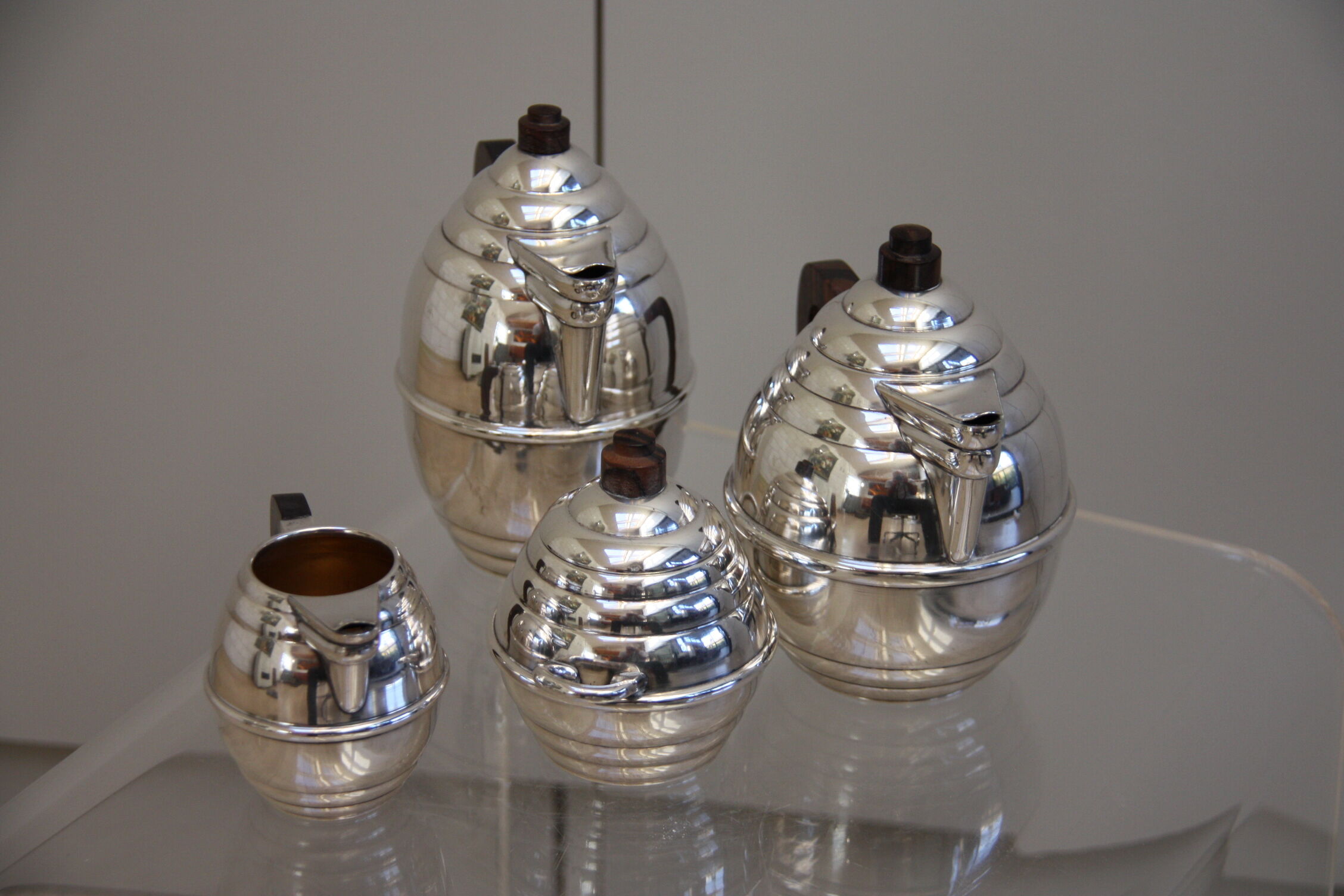 Silver plated coffee and tea set in art deco style - France - 1950's