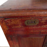 Bureau ancien rouge vieux teck piece et patine d'origine inde 137x52x77cm