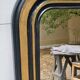 Vintage grand mirror in the 1970s style black and gold 109 x 79 cm