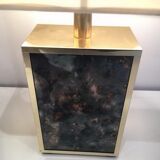 Lamp in gilded metal and stylized glass. In the style of Aldo Tura