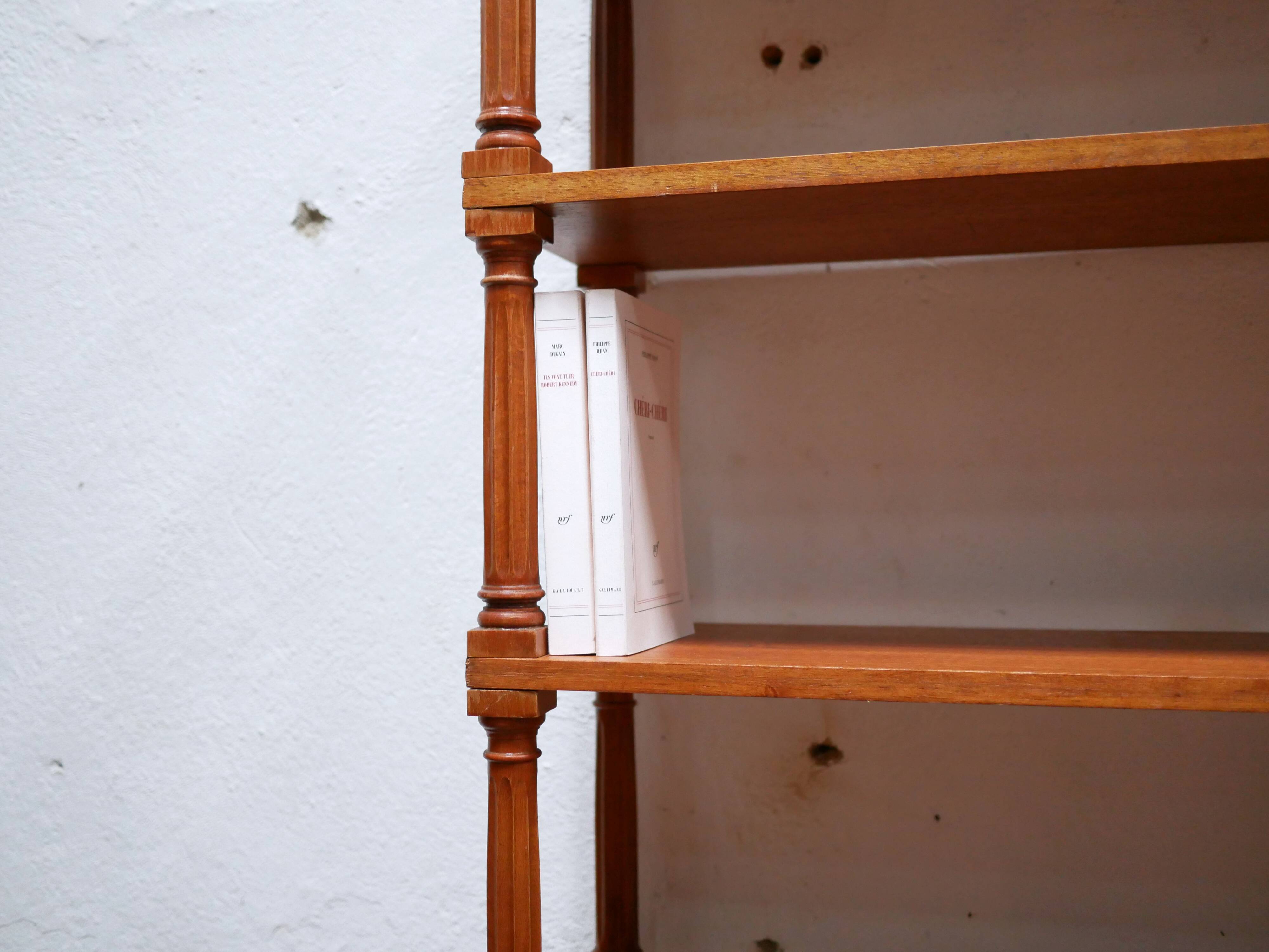 Vintage wooden bookshelf library