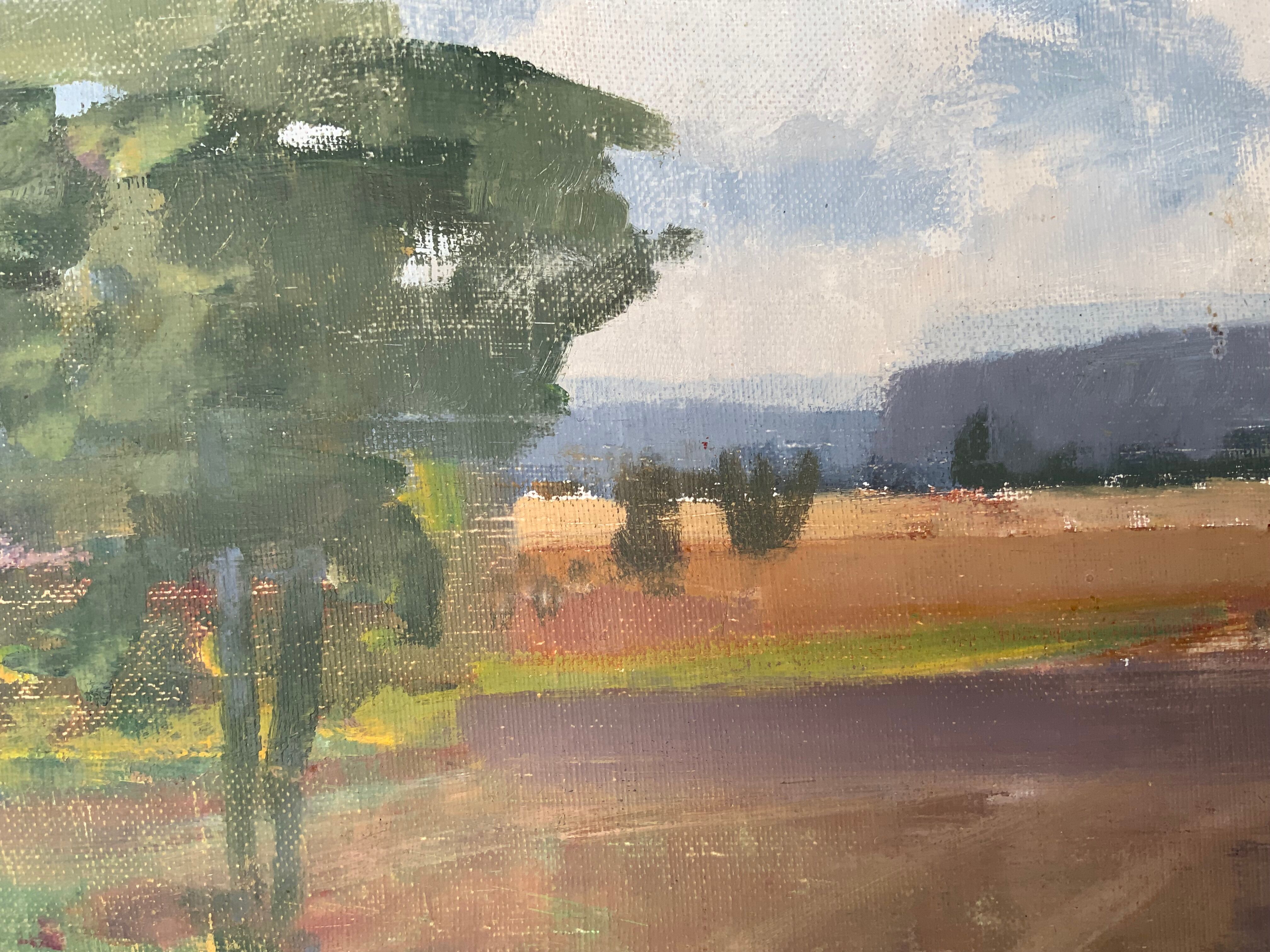 Swedish Modernist Landscape Oil Painting 1960s