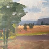Swedish Modernist Landscape Oil Painting 1960s