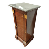 Antique bedside table - napoleon iii column mahogany marble 19th century
