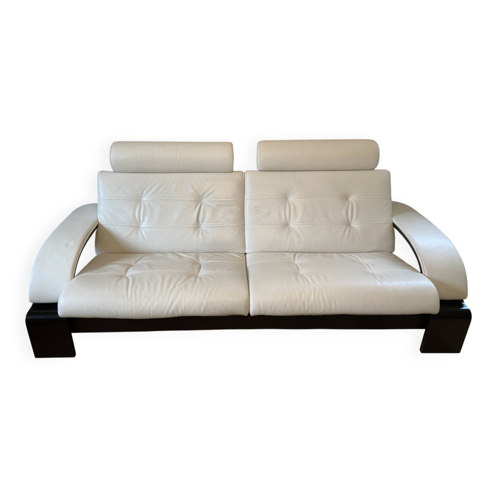 3-seater leather sofa by Roche and Bobois