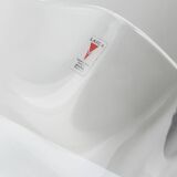 Immense bol en verre transparent de 16,5 pouces par Laica Cristalleria – Centre de table à bord ondulé, Italie, années 1990.