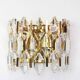 Pair of wall sconces in gilded brass and crystal by Palwa, Germany, 1970s.
