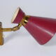 Pair diabolo bordeaux in dating from the 50s wall light