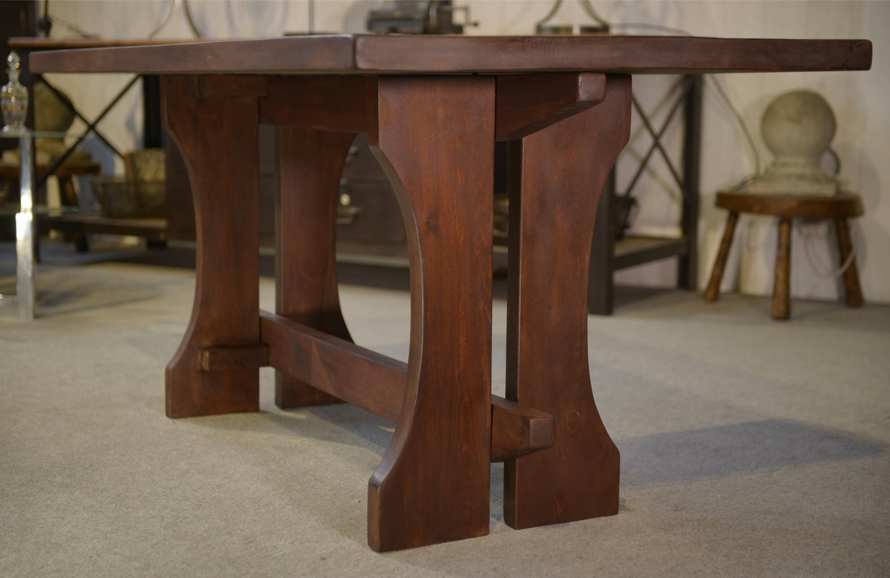 Brutalist beech table from the 1950s.