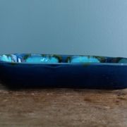 Vallauris stamped pocket emptier in flamed stoneware