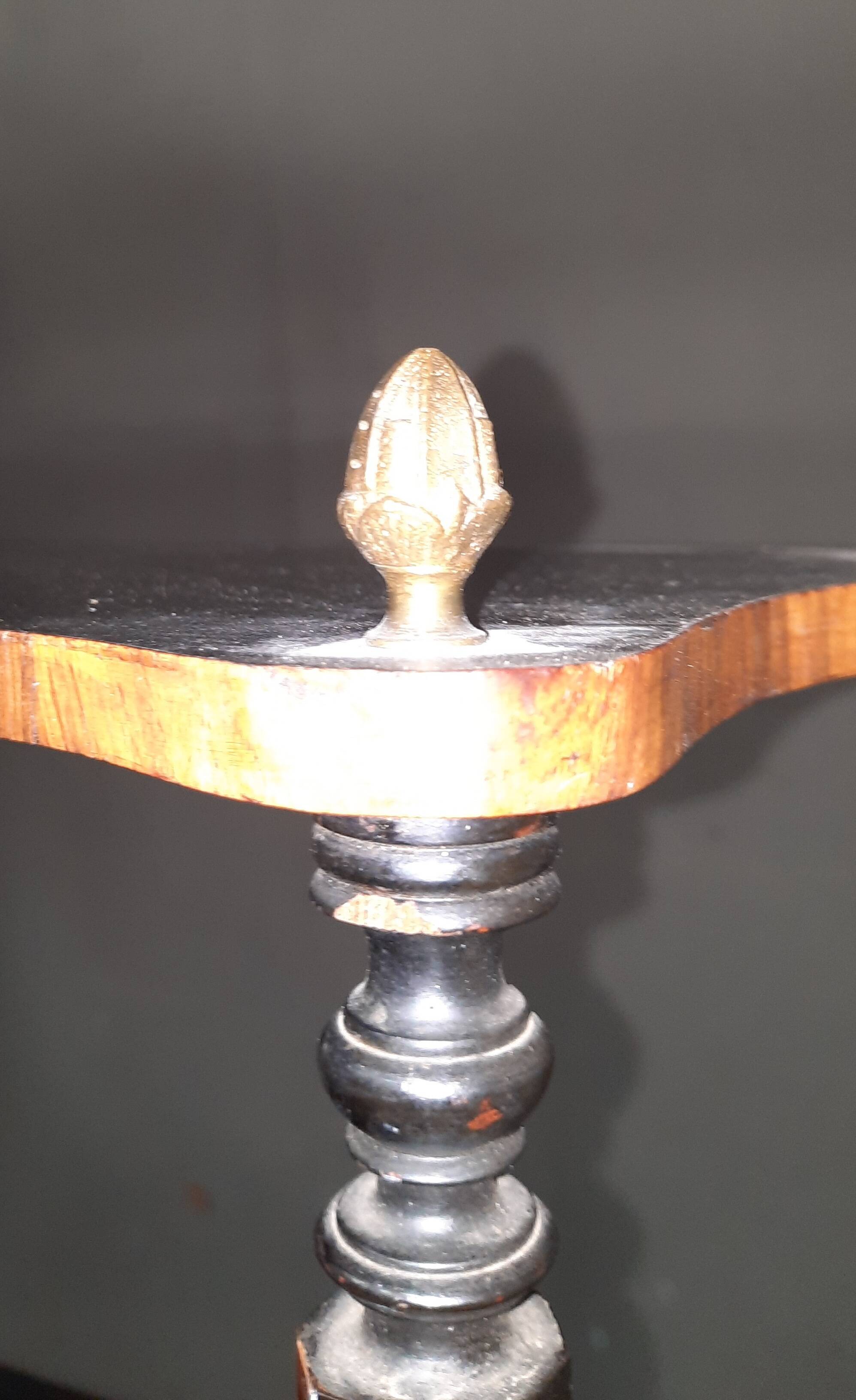 Blackened wooden wall shelf