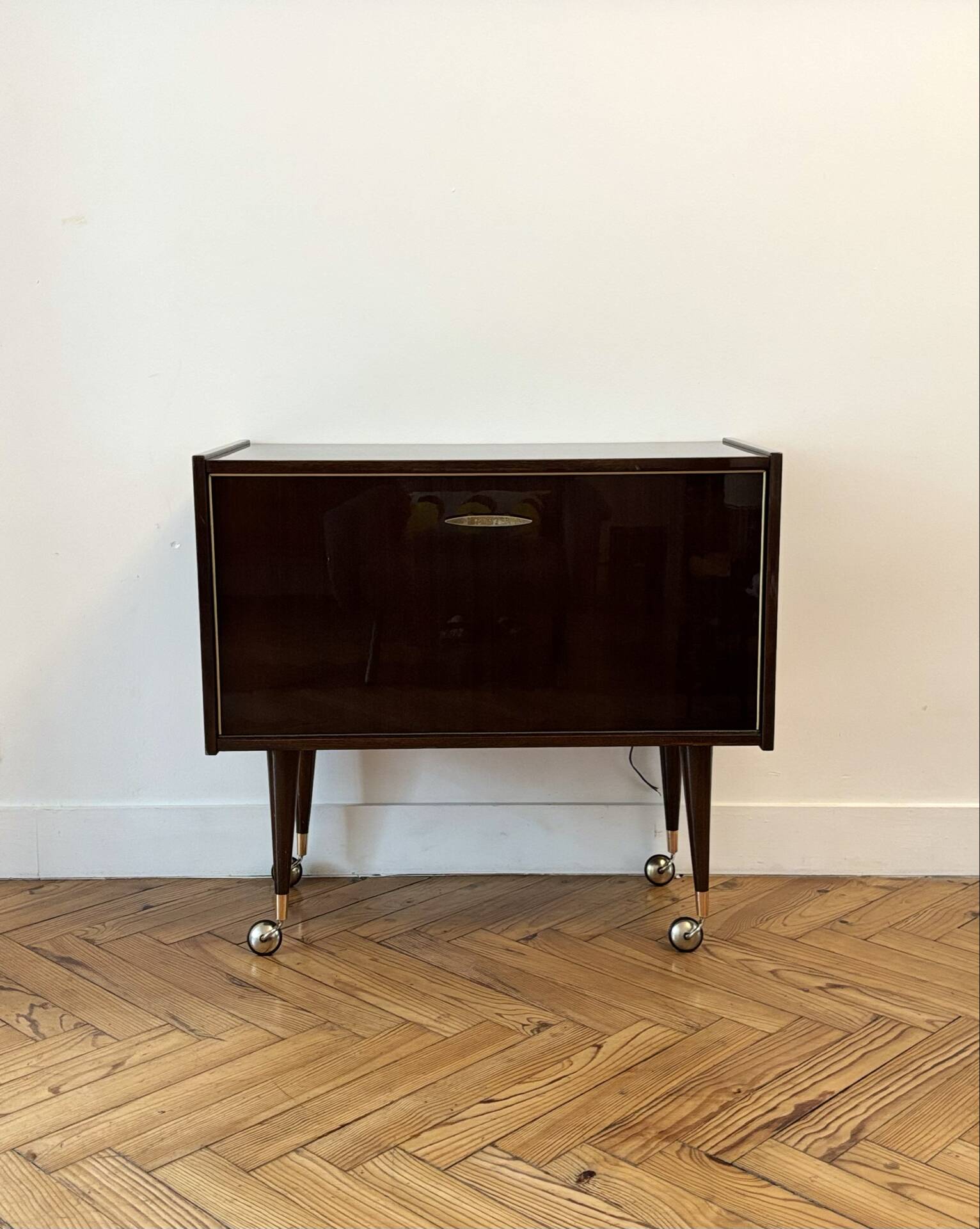 1960s bar cabinet on wheels