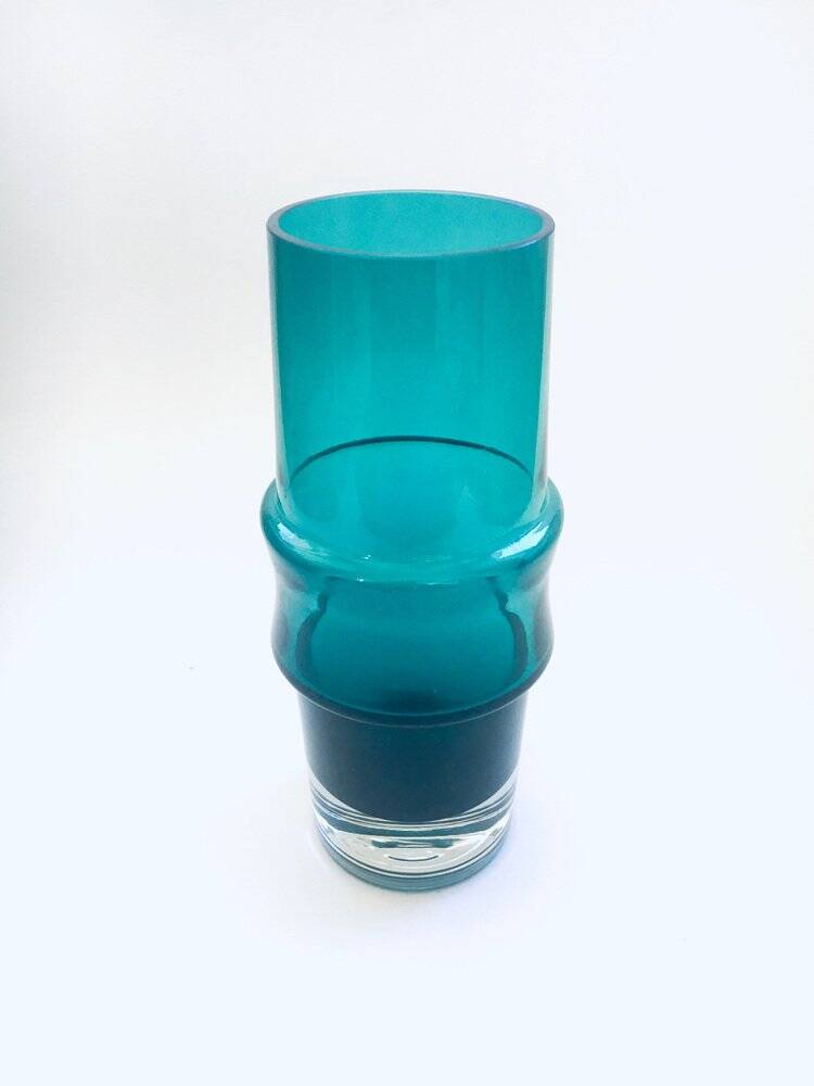 Extra Large Mid-Century Scandinavian Green Glass Vase by Tamara Aladin for Riihimaki, 1960s