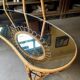 Bamboo, rattan and mirror dressing table with lighting in the style of Audoux-Minet, 1960s.