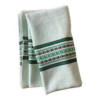 Cotton &  linen tablecloth vintage light green color