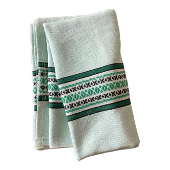 Nappe en coton, lin vintage couleur verte clair