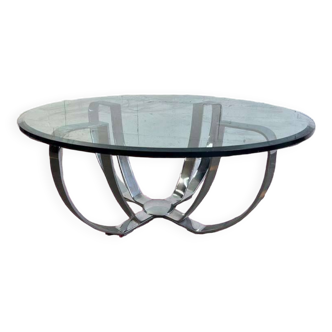 Coffee table / vintage chrome coffee table