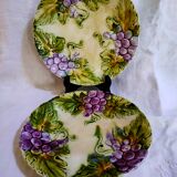 2 vintage slip dessert plates