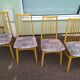 Lot de 8 chaises scandinave bois et tissu