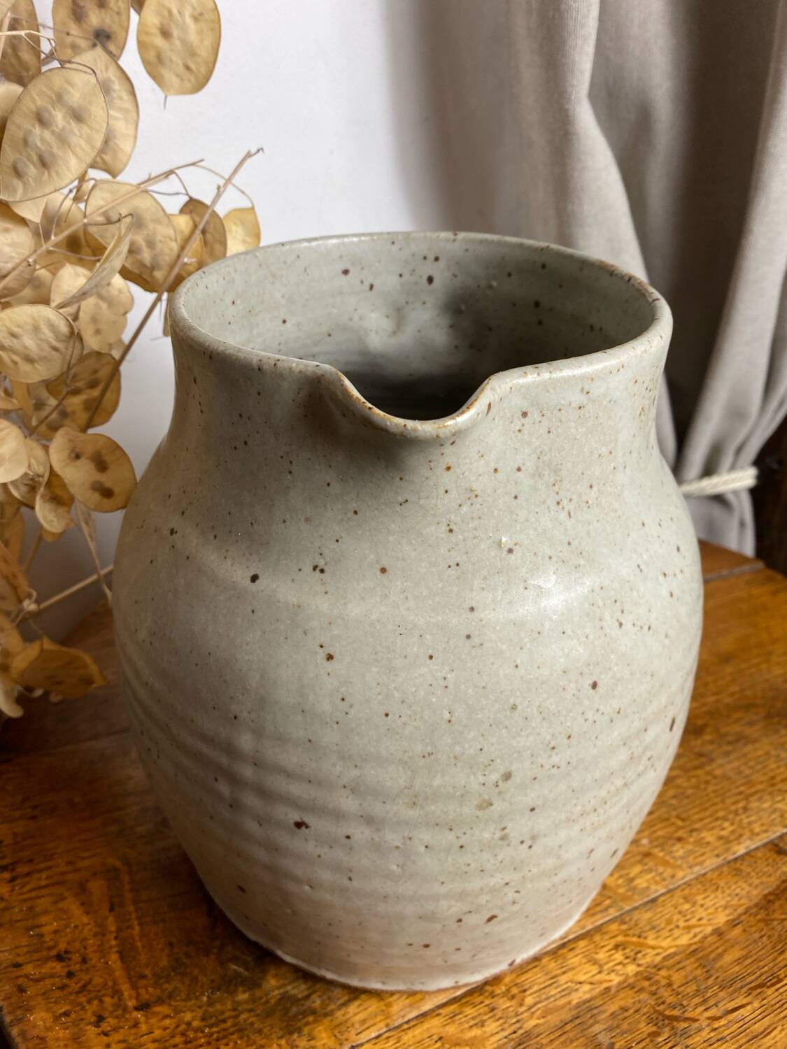 Large pyrite stoneware pitcher