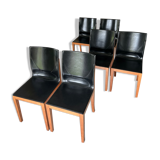 Lot de 6 chaises Matteo Grassi en cuir noir