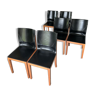 Lot de 6 chaises Matteo Grassi en cuir noir