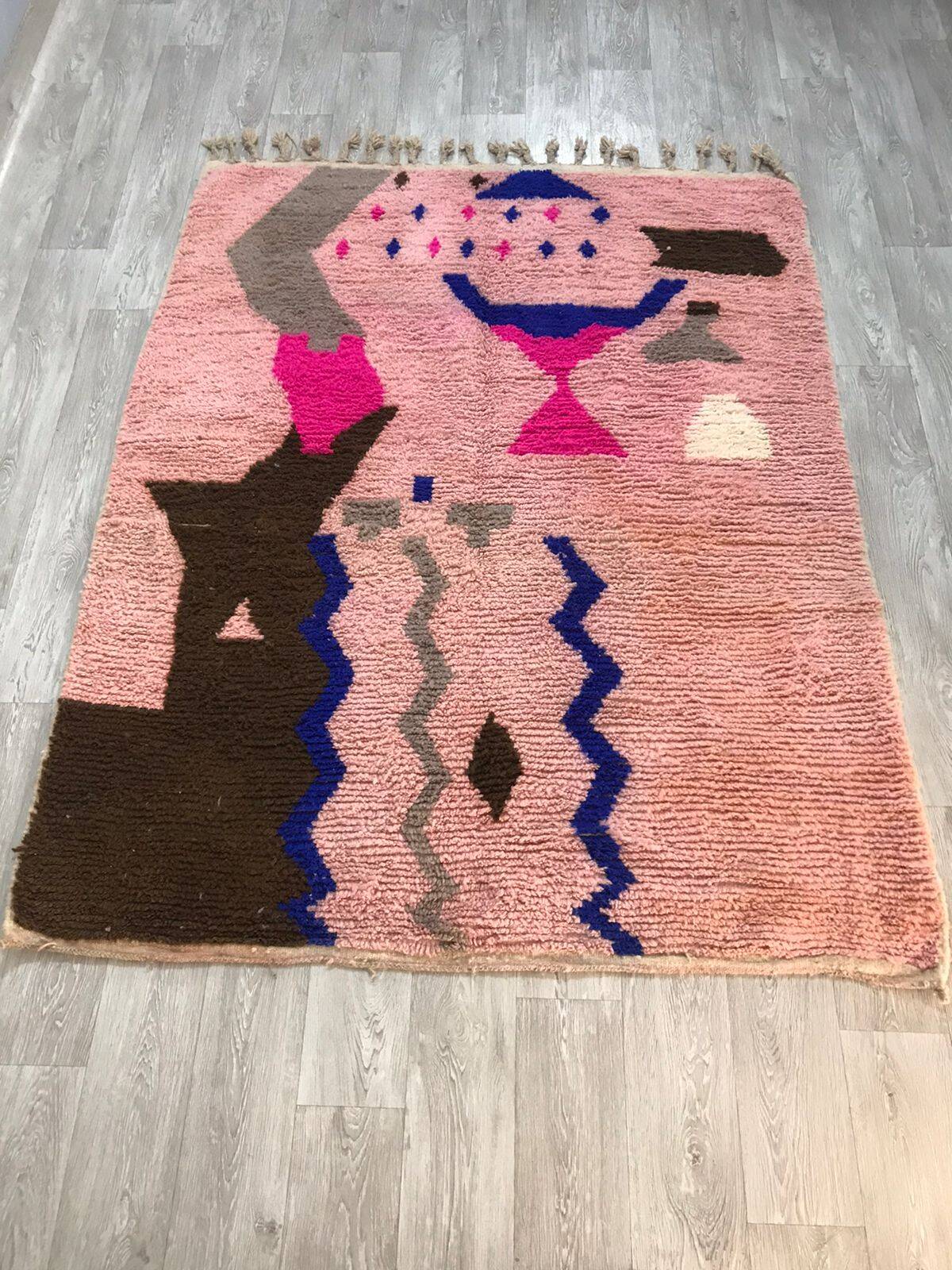 tapis berbère Boujad rose 3*2m