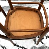 Vintage 60s slatted chairs and leatherette