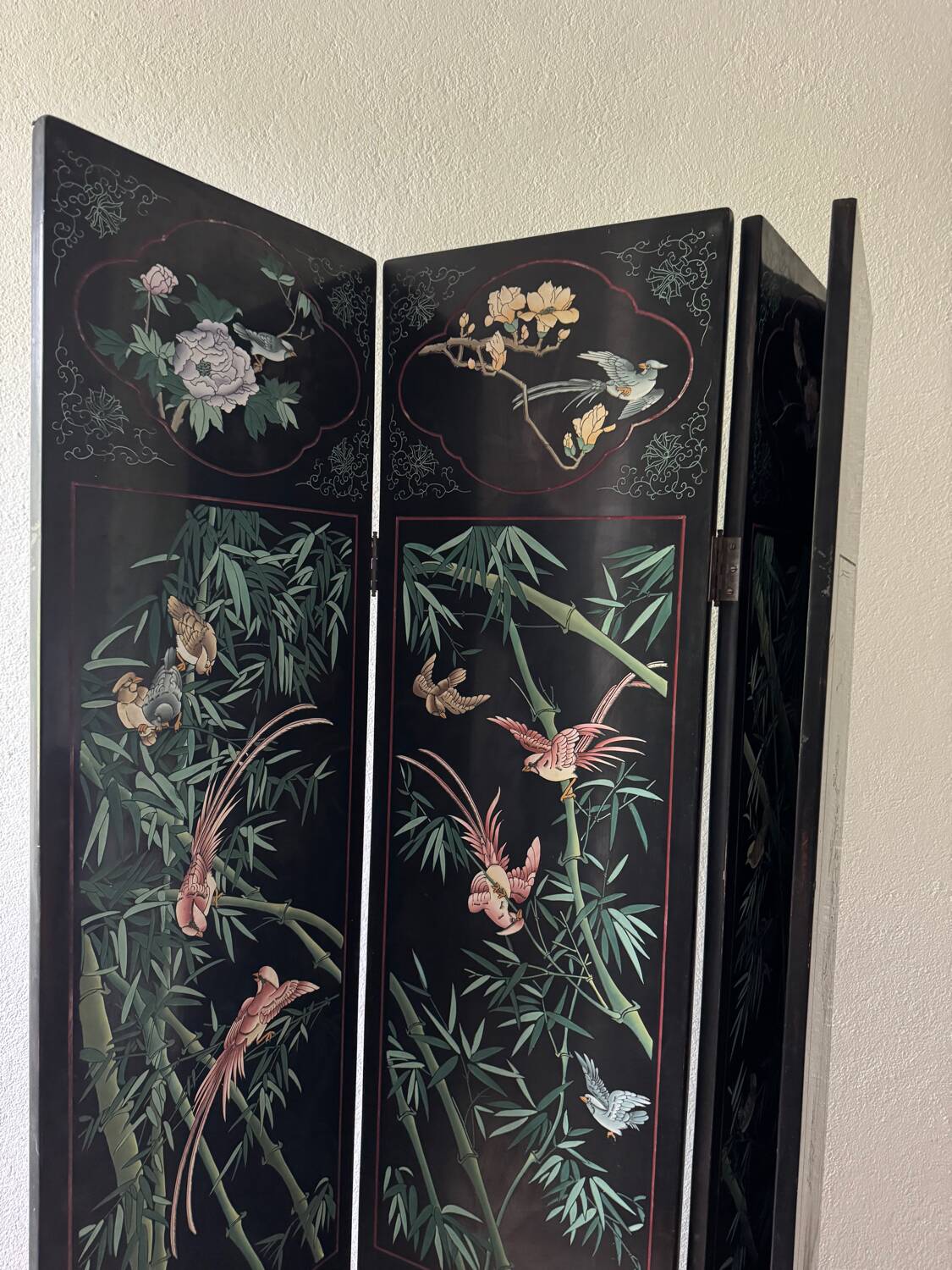 Antique Chinese lacquer screen