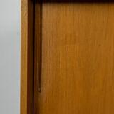 Vintage walnut sideboard with sliding doors and drawers 1960s