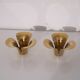Pair of Scandinavian brass candle holders 1970