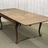Chippendale extendable dining table in oak and burl elm