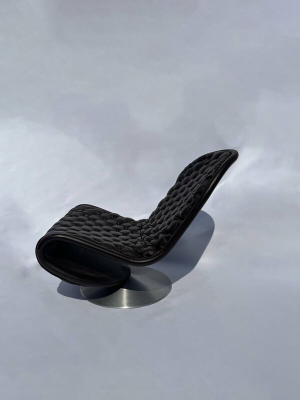 Fauteuil Lounge Verner Panton 123 – Fauteuil pivotant en cuir pour Fritz Hansen