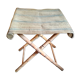 Faux bamboo folding stool and rustic striped canvas