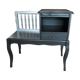 Black and grey solid wooden bench
