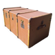 Large vintage arched travel storage trunk