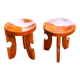 Pair of solid wood stools in African style
