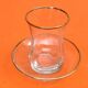 Tea service for 6 glasses / 6 saucers, transparent glass with gilding.