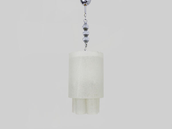 Lustre en tube de verre de Murano par Doria Leuchten. Année 60