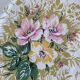 Floral printed damask tablecloth 70's - cotton - 140x140 cm