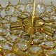 1970s Palwa Chandelier, gold plate and faceted crystals