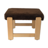 Tabouret escabeau pin clair dessus "moumoute"