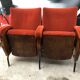 1950s red velvet movie armchairs