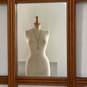 Miroir de barbier en bois blond
