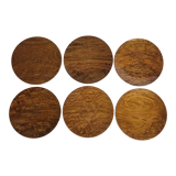 Set of 6 wooden plates "Lapacho" from South America, 20 cm
